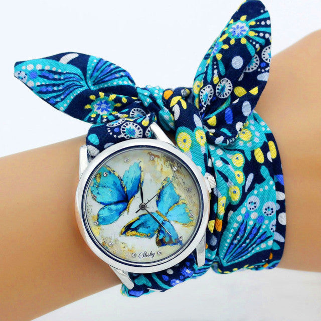 Ladies Cloth Wristwatch Watch Sweet Girls