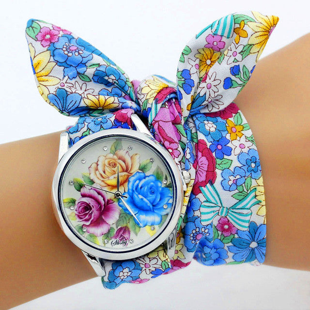 Ladies Cloth Wristwatch Watch Sweet Girls